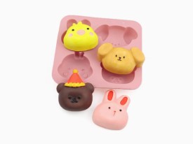 Molde silicona 4 animalitos surtidos